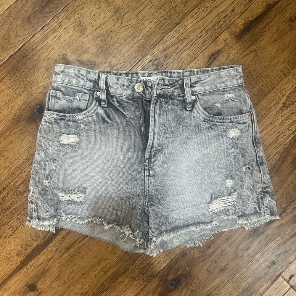 YMI Distressed Gray Denim Shorts